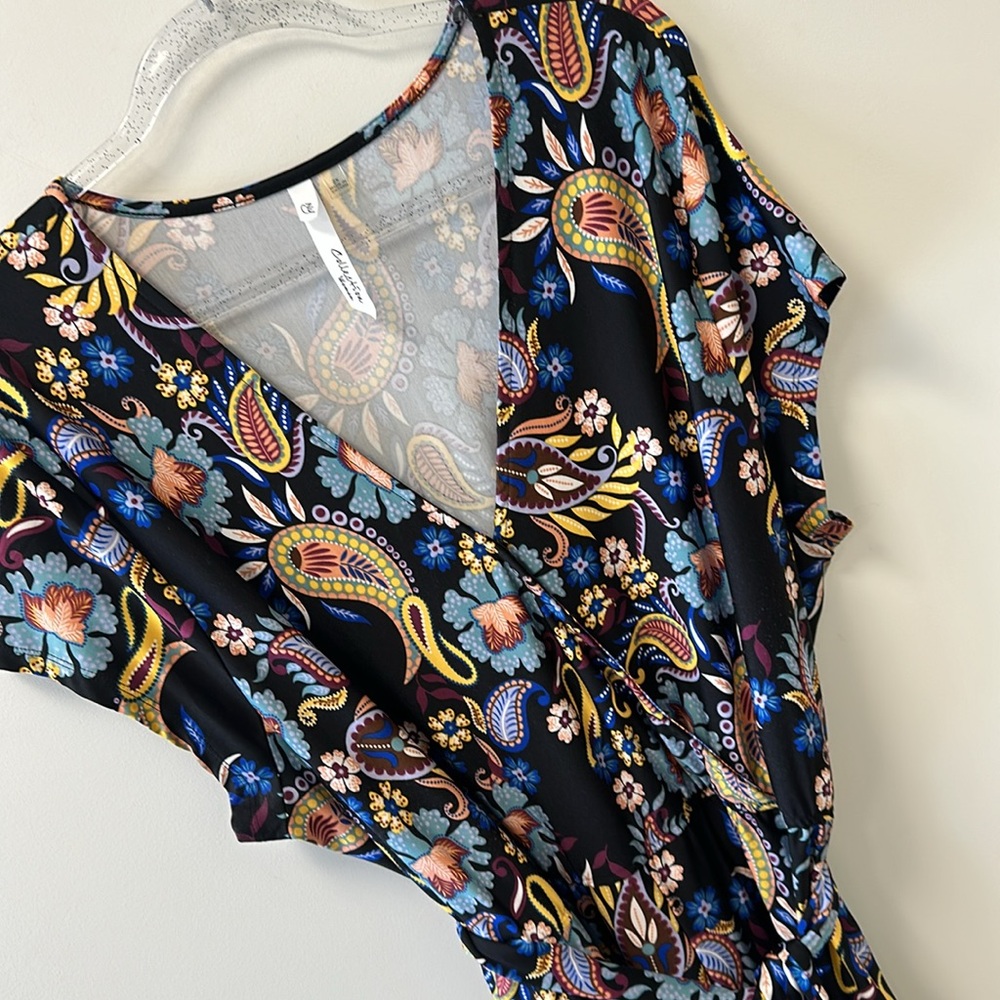 NY Collection • Boho Paisley Jumpsuit • Sz 2X